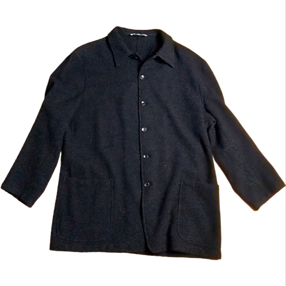 Vestimenta Spa 80% Wool Blend Charcoal Gray Shacket Size Large